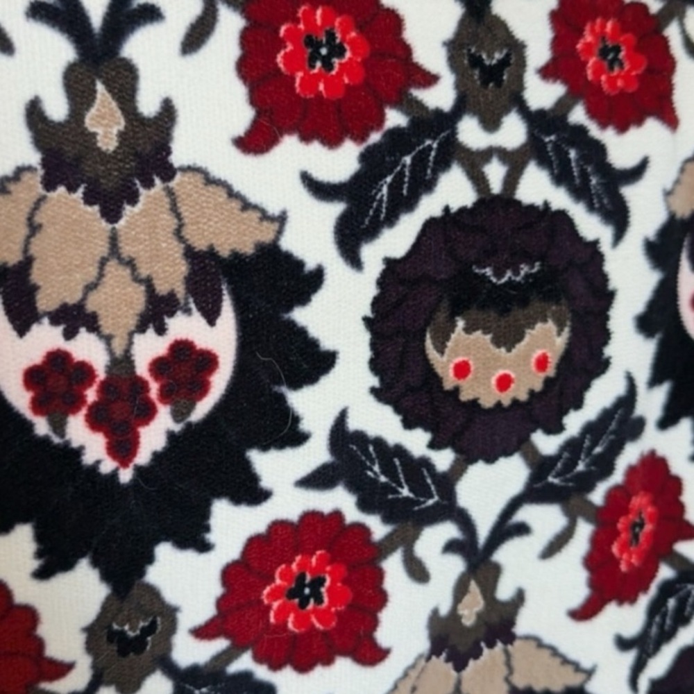 Etcetera Floral Velvet jacket Fringe Denim Size 4 tapestry boho FP - Picture 16 of 16